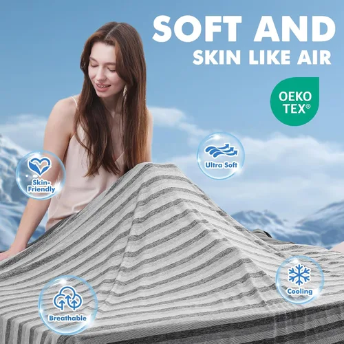 Vista 39 de Marchpower - Manta de enfriamiento para niños que duermen con calor, manta de lana fresca Arc-Chill con diseño de doble cara, fibra de enfriamiento