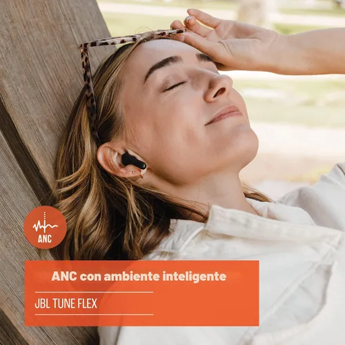 Vista 4 de JBL Tune Flex - Auriculares inalámbricos verdaderos con cancelación de ruido (negro), pequeño