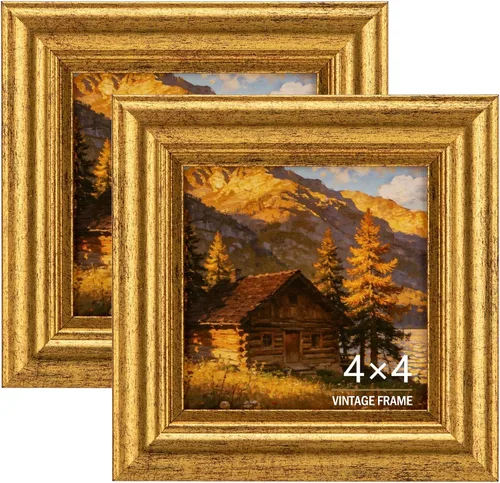 Vista 8 de 8x10 Picture Frame Set Vintage Gold Retro Plastic Farmhouse Style 2 Pack