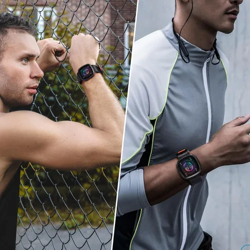 Vista 6 de KOREDA Compatible con Fitbit Versa 3/Fitbit Versa 4/Fitbit Sense/Sense 2 bandas para mujeres y hombres, correa deportiva ajustable elástica trenzada