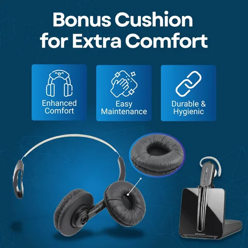 Vista 4 de Diadema estándar para Plantronics 84605 + auriculares de repuesto extra acolchados sobre la cabeza para Savi CS540 W740 W745 W440 W740 W740-M C054