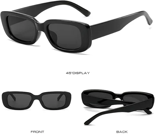 Vista 5 de Tskestvy Gafas de sol rectangulares para mujer, gafas de sol retro de los años 90, modernas, Y2K, estéticas, vintage, cuadradas