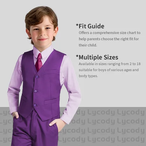 Vista 40 de Conjunto de chaleco para niños, trajes formales, trajes de boda, ropa de vestir