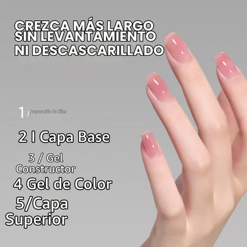 Vista 4 de GAOY Gel constructor para uñas, fortalecedor de uñas de 0.6 fl oz en una botella, gel duro para extensión de uñas, secado por luz UV de larga 0.5 fl