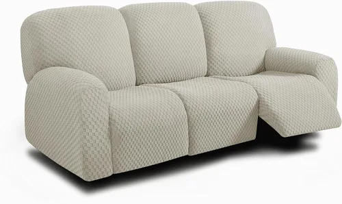 Vista 25 de ULTICOR Fundas de sofá reclinable de 8 piezas, fundas elásticas de jacquard para sofá reclinable de 3 cojines, fundas deslizables gruesas, suaves