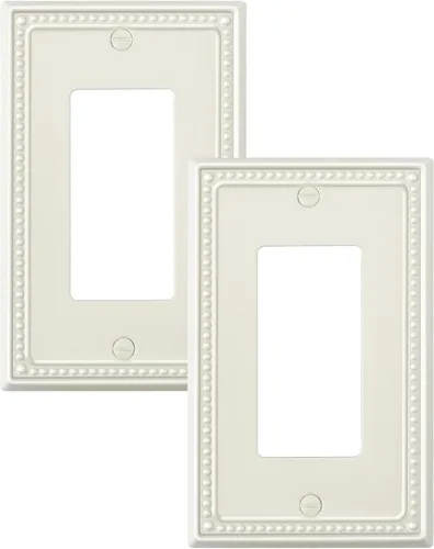 Vista 154 de Paquete de 2 cubiertas de placa de interruptor de luz de doble palanca, cubiertas decorativas de placa de doble interruptor Pearls, placa de pared