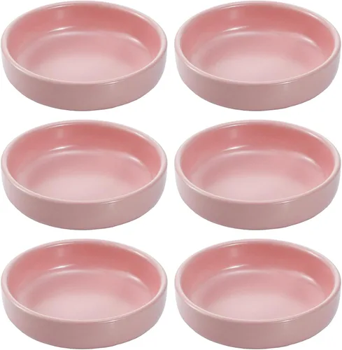 Vista 5 de Colias Wing - Juego de 6 tazones de porcelana de diseño elegante y estilo simple de un solo color, tazones para condimentos, tazones para salsa
