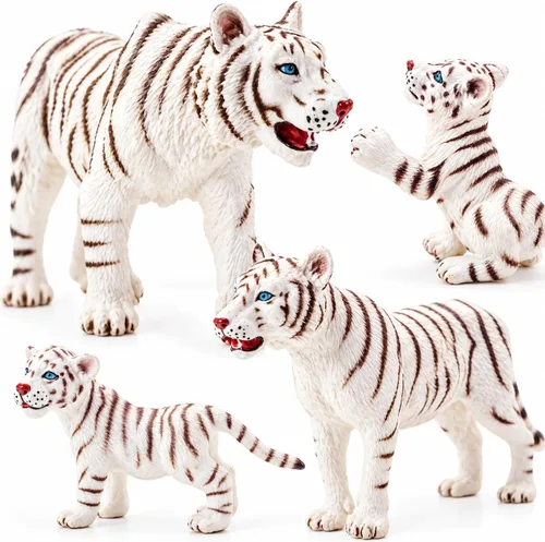 Vista 10 de Gemini&Genius Juego de figuras de la familia de Tigres, animales salvajes Marrón