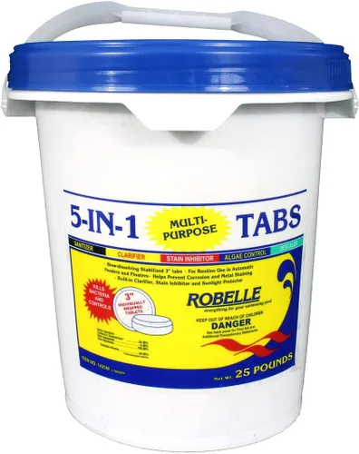Vista 9 de Robelle tabletas de cloro multipropósito 5 en 1 de 3"., Blanco