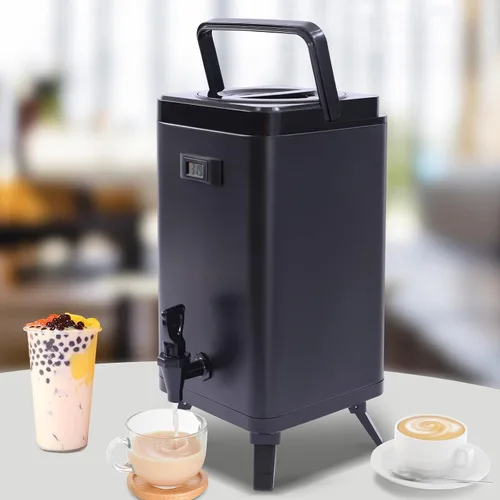 Vista 8 de Dispensador de bebidas aislado de 12 L, dispensador de bebidas frías y calientes de acero inoxidable de 3.2 galones, retención térmica 24 horas