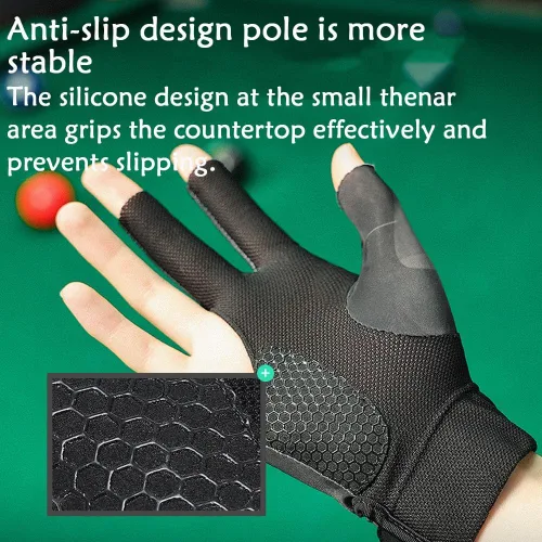 Vista 4 de Guantes de billar para mano derecha, guantes de billar de 3 dedos, guantes de billar para taco de piscina, guantes de billar transpirables de secado