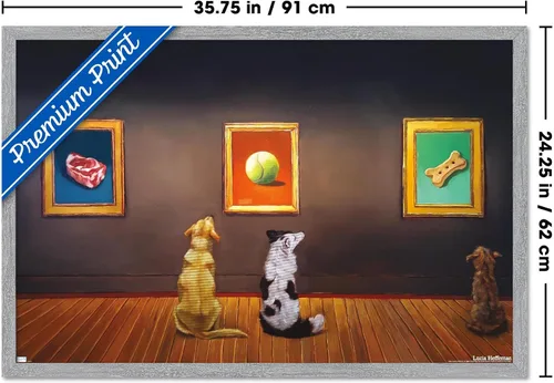Vista 30 de Trends International Lucia Heffernan Art - Póster de pared de museo del perro, 22.375 x 34 pulgadas, versión enmarcada en negro Versión con marco