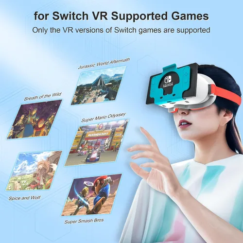 Vista 3 de Upgraded VR Headset for Nintendo Switch & Switch OLED Model, Switch Virtual Reality Glasses with Adjustable HD Lenses and Comfortable Head Strap