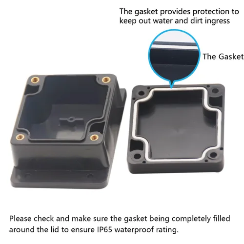 Vista 4 de Zulkit Caja de conexiones de plástico ABS a prueba de polvo, impermeable, IP65, cajas eléctricas universales, carcasa para proyectos con oreja fija