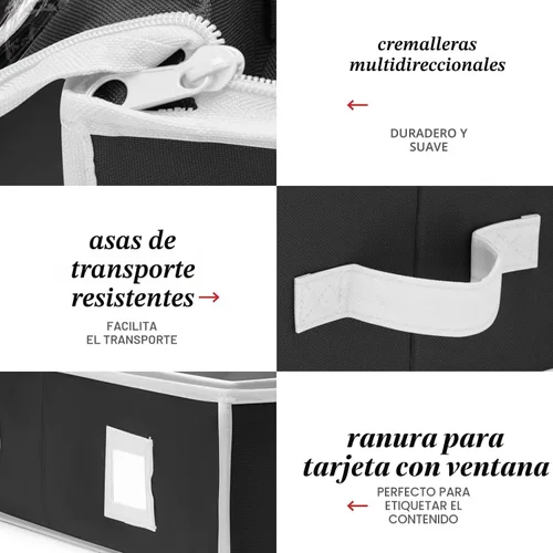 Vista 3 de Organizador de papel de regalo de alta calidad, soporte para papel de regalo con bolsillos adicionales para decoraciones navideñas, asas reforzadas
