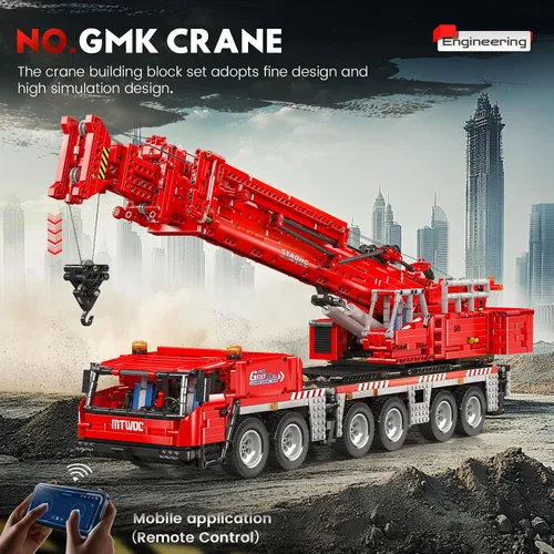 Vista 2 de Mould King 17065 GMK Kit de construcción de grúa móvil, más de 4566 piezas, modelo de camión de ingeniería de control remoto con motores, juguete