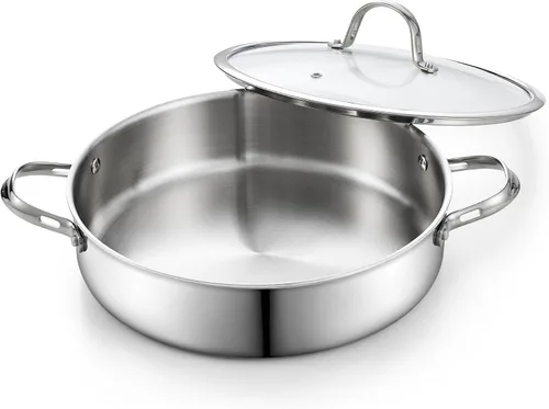 Vista 10 de Cooks Standard Sartén profunda, cubierta, de acero inoxidable revestido en múltiples capas, 5 cuartos de galón, 11 pulgadas., Acero inoxidable