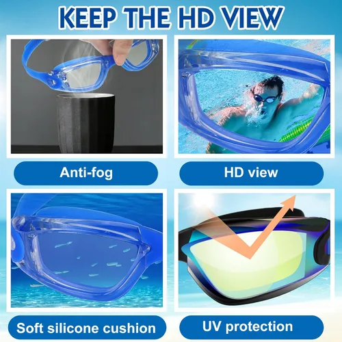 Vista 4 de Konohan 24 Pack Swim Goggles Bulk for Kids adult Pool Goggles Anti Fog Silicone No Leak Swimming Glasses for Men Women Youth