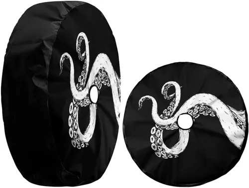 Vista 3 de Octopus - Funda para neumático de repuesto con orificio de cámara de respaldo para remolque, RV, SUV y muchos vehículos, 17 pulgadas
