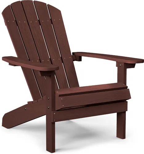Vista 61 de YEFU Silla Adirondack de plástico resistente a la intemperie, sillas de patio con instalación fácil en 5 pasos, se ve exactamente como madera real