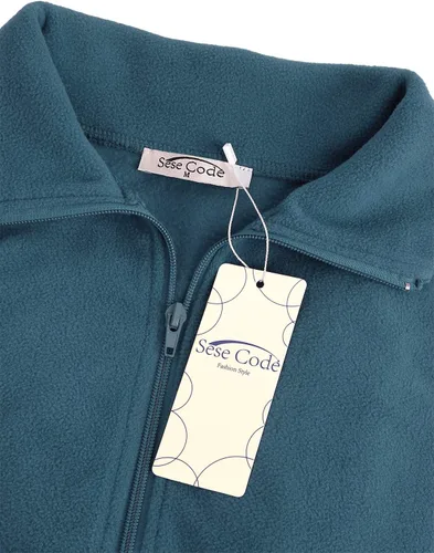 Vista 30 de SeSe Code Chaleco de forro polar ligero con cremallera frontal y bolsillos para mujer
