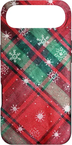 Vista 27 de Green Red Christmas Plaid Winter Snowflakes Case for iPhone 16