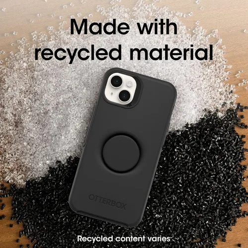 Vista 6 de OtterBox Funda para iPhone 14 Plus Otter + Pop Symmetry Series, color negro, PopSockets PopGrip integrado, delgada, apta para bolsillo, bordes