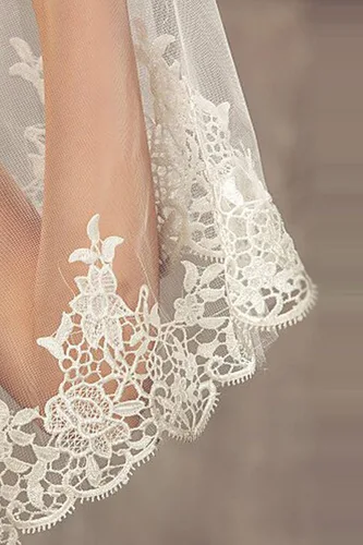 Vista 6 de Babyonline Wedding Veils White Ivory Lace Edge Cathedral Length Wedding Bridal VeilComb