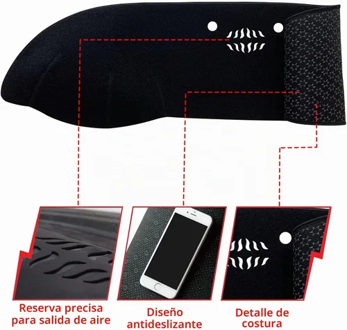 Vista 2 de Alfombrilla para salpicadero, ajustable, no deslizante, personalizada, compatible con Kia Sorento 2016 2017 2018 2019 2020 Protector para el sol