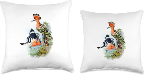 Vista 3 de Wiedehopf Ornithology Bird Watcher Wild Design Throw Pillow
