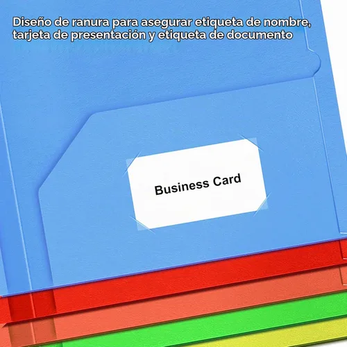 Vista 5 de 5 carpetas de archivos con bolsillos, carpetas de archivos de color papel para documentos