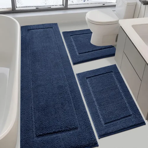Vista 53 de IM HOME Tapetes de baño, felpa ultra suave, de microfibra esponjosa, absorbente, parte trasera antideslizante, lavable a máquina, tapetes para suelo