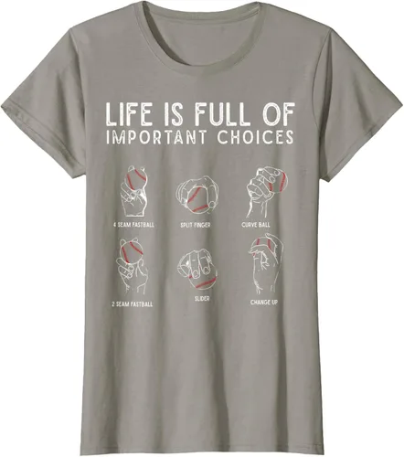 Vista 85 de Tipos de béisbol Pitches Life Choices Jugador Camiseta