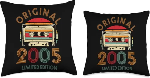 Vista 3 de Retro Limited Edition 2005 Cassette Tape 21st Birthday Throw Pillow