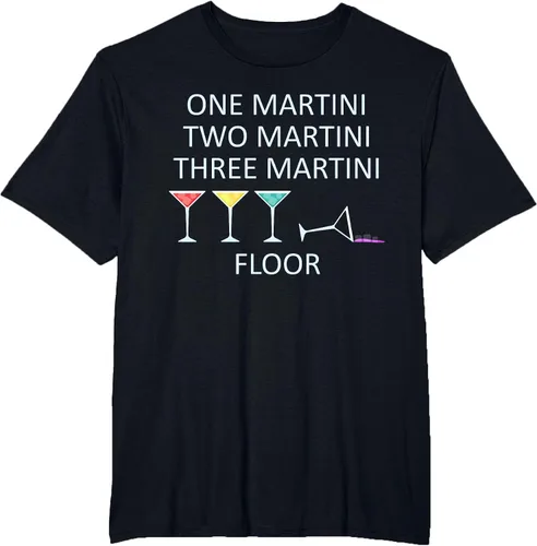 Vista 6 de Funny Bartender One Two Three Martini Floor Cocktail T-Shirt Asphalt Grey