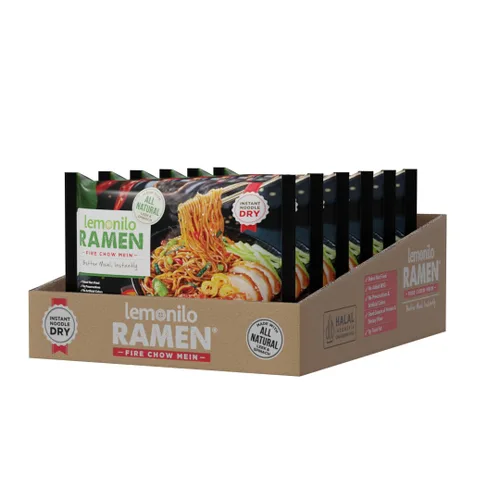 Vista 5 de Lemonilo Ramen - Fire Chow Mein - Ramen instantáneo saludable - Hecho con ingredientes totalmente naturales - Kit de comida rápida (2.99 onzas)