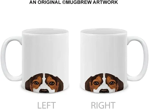 Vista 2 de MUGBREW Beagle Puppy Dog - Taza de café de cerámica, 11 onzas