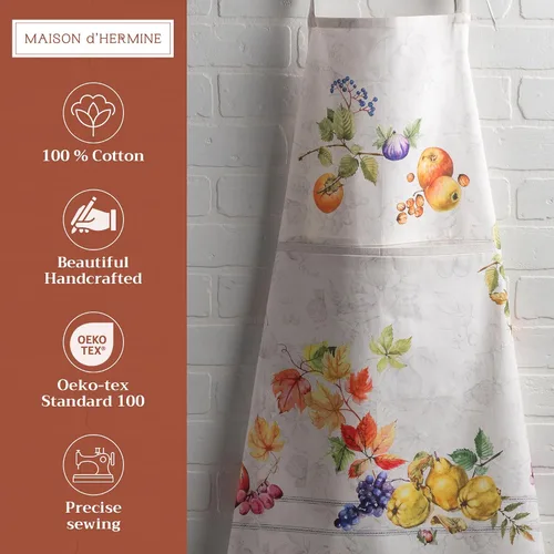 Vista 994 de Maison d' Hermine Delantales para mujer con bolsillo, 100% algodón (27.50 x 31.50 pulgadas)