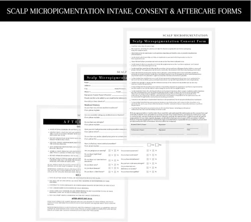 Vista 8 de Formularios de admisión de clientes de micropigmentación del cuero cabelludo: formularios de ingesta, consentimiento, consulta y cuidado posterior