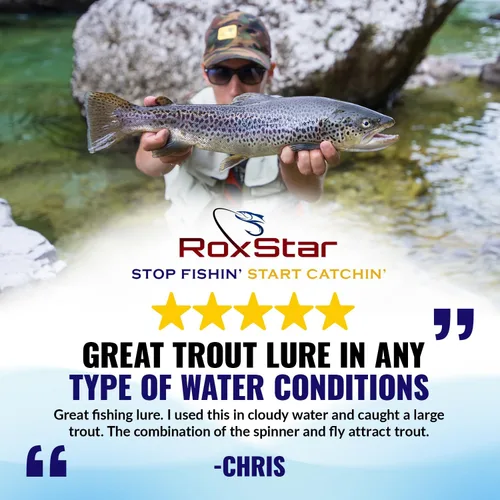 Vista 7 de RoxStar Fly Strikers Blue Series - Hand-Crafted in The USA - Proven Nationwide Most Versatile Fishing Spinner for Bass, Trout, Pike, Steelhead- Stop