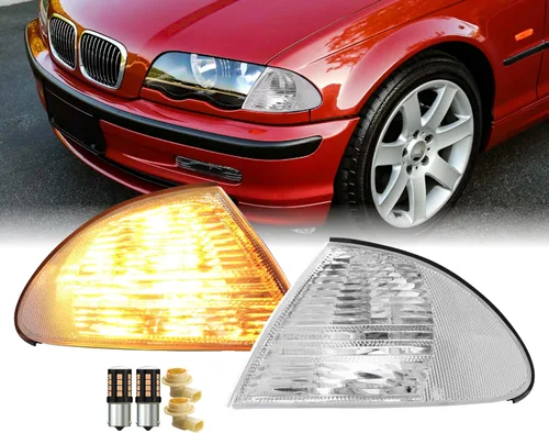 Vista 11 de DEPO 99-01 E46 4D - Juego de lámparas de señal de giro de esquina de color humo europeo (izquierda + derecha) compatible con BMW E46 1999-2001 Serie