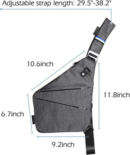 Vista 5 de NIID Sling Bags Mens Lightweight Crossbody Chest Casual Daypack Anti-theft Water Resistant Shoulder Backpack