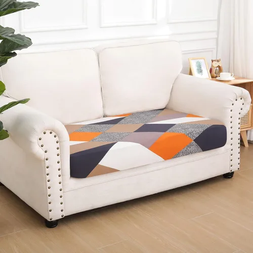Vista 197 de hyha Fundas de cojín de sofá estampadas, fundas de sofá florales lavables para sofás con 2 cojines, fundas de cojín de patrón elástico para muebles