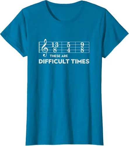 Vista 105 de Musician - Camiseta con texto en inglés "These are Difficult Times", talla S