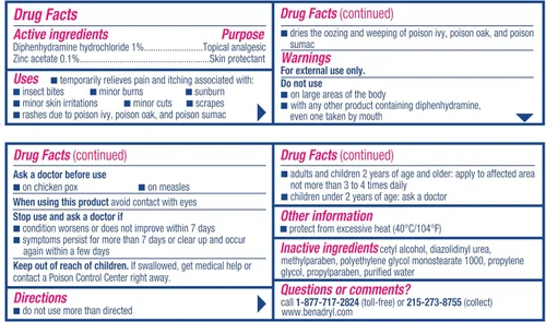 Vista 8 de Benadryl Fuerza Original Crema Antipicazón, Alivio de la picazón por picaduras de insectos, Analgésico tópico de Difenhidramina HCl y protector