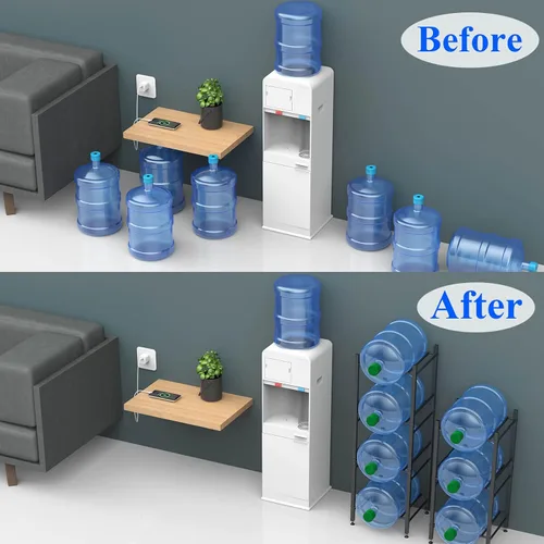 Vista 5 de Canyave Soporte para jarra de agua de 5 galones, soporte para jarra de agua, organizador de botellas de agua de 5 galones, estante enfriador de agua