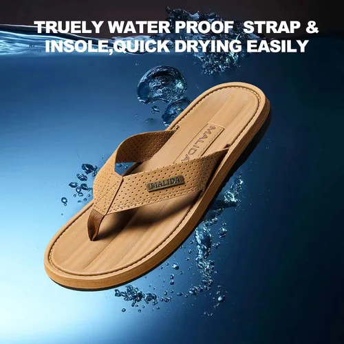 Vista 4 de MALIDA Chanclas antideslizantes para hombre para baño, ducha, impermeables, de espuma amortiguada, para interiores y exteriores, sandalias de tanga