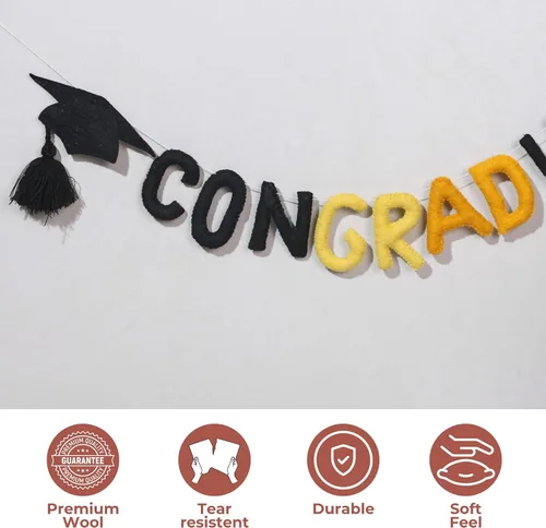 Vista 3 de Folkulture Pancarta de Graduación, Pancarta de Felicidades Graduado para Decoraciones de Graduación Clase de 2024, Pancarta de Felicitaciones