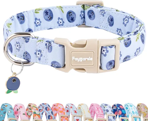Vista 19 de Faygarsle - Collar floral para perras, diseño de primavera de verano rosa y amarillo, para perros pequeños, medianos y grandes, XS Flor Amarilla