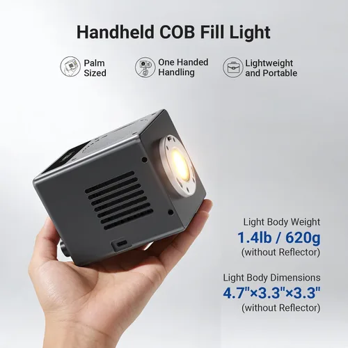 Vista 2 de NEEWER 60W Mini Luz de Vídeo LED con Batería de 50Wh/Carga Rápida PD de 100W, Control APP/2.4G/NFC, Iluminación Continua de Estudio COB Ajustable
